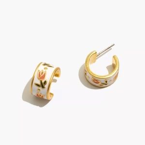 Madewell Enamel Tulip Huggie Hoop Earring ✨